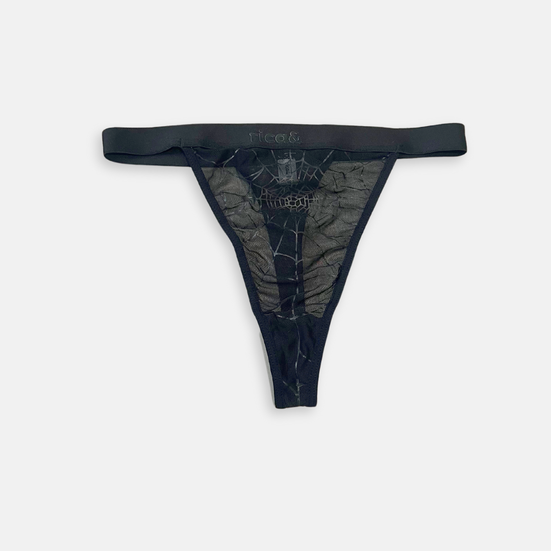 black web mesh high waist