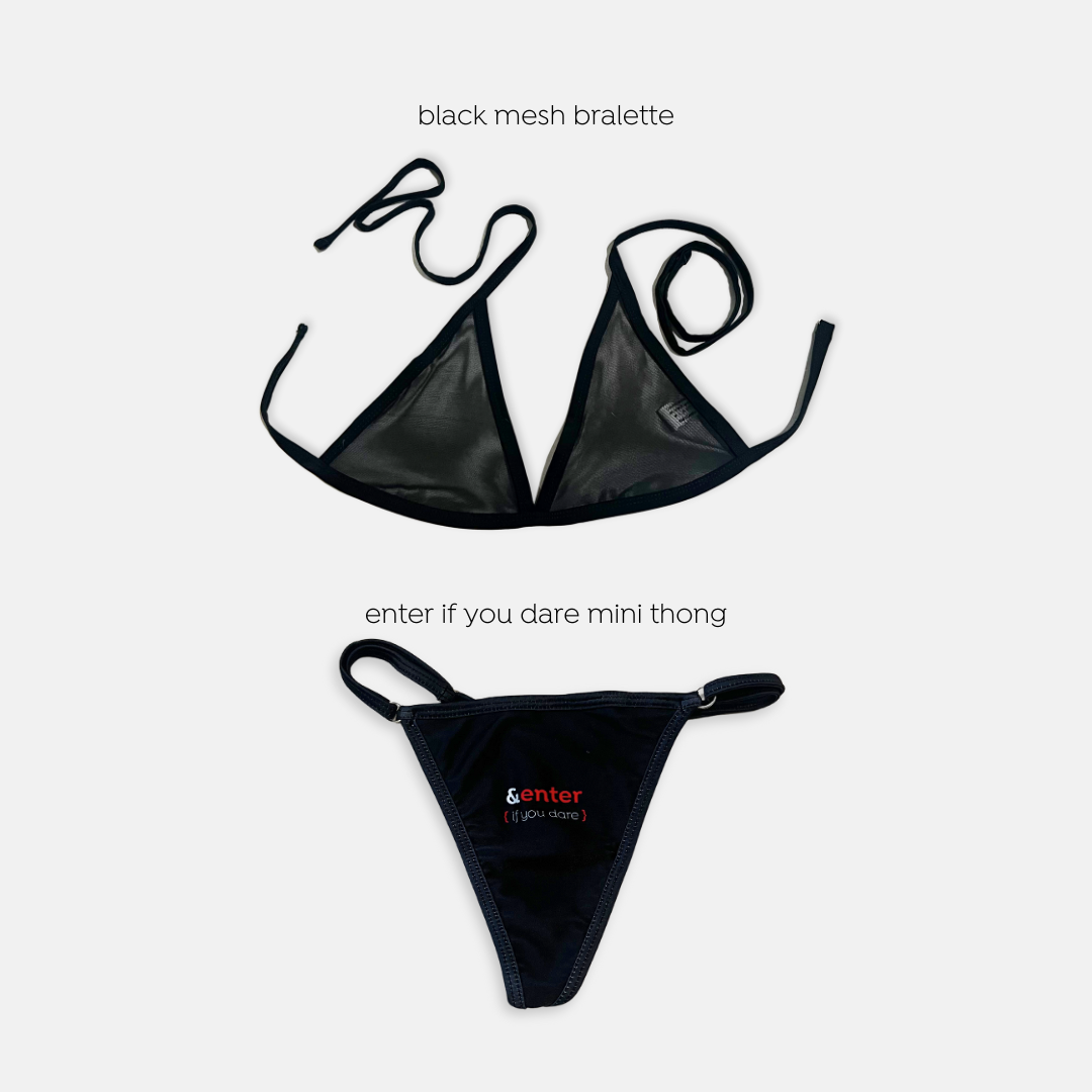 black mesh bralette