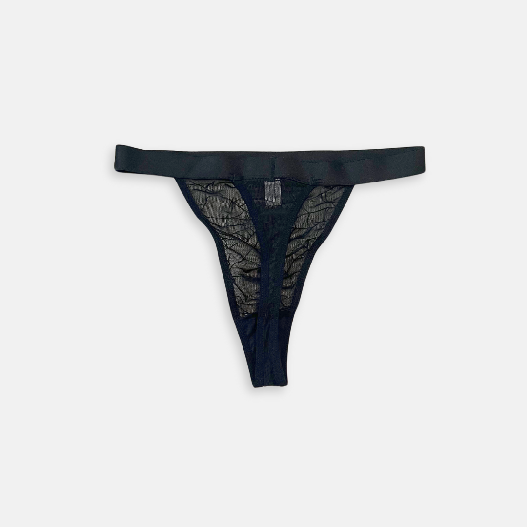 black web mesh high waist