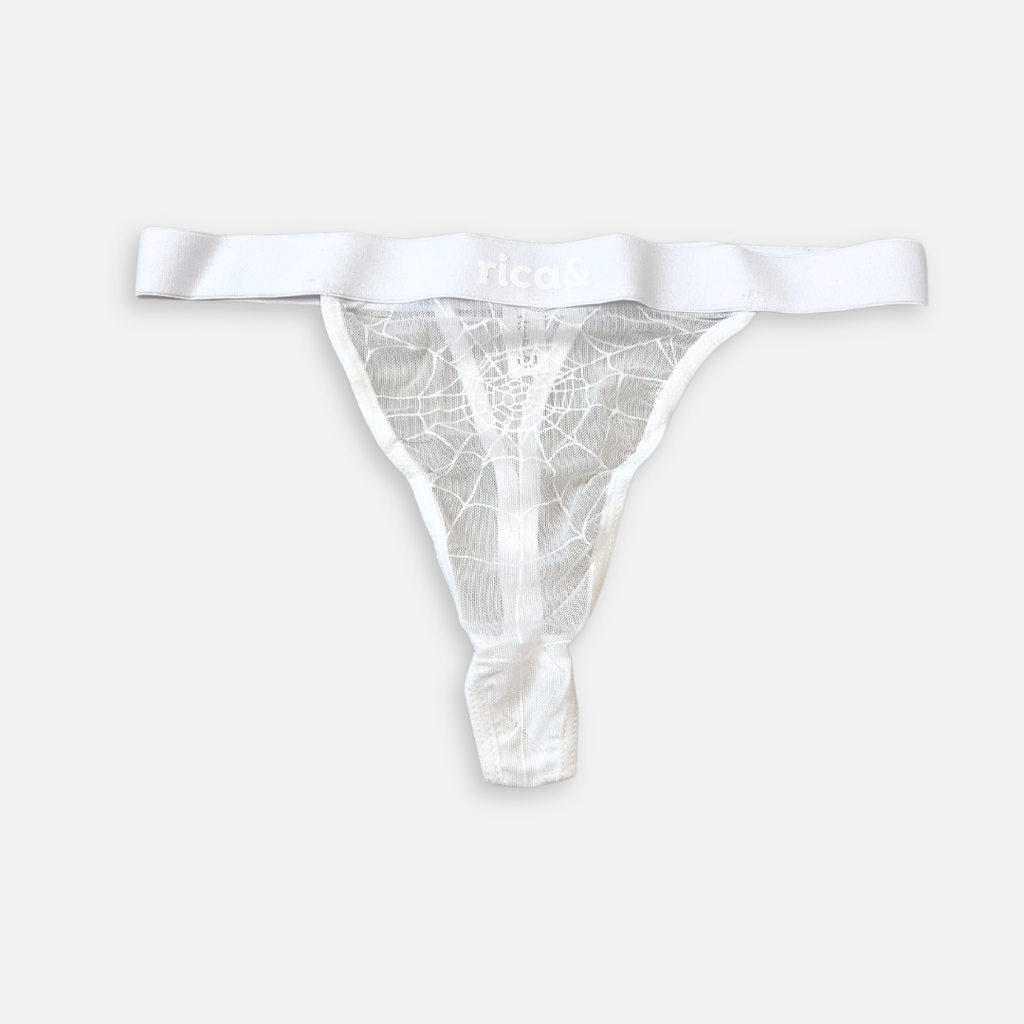 white web mesh high waist