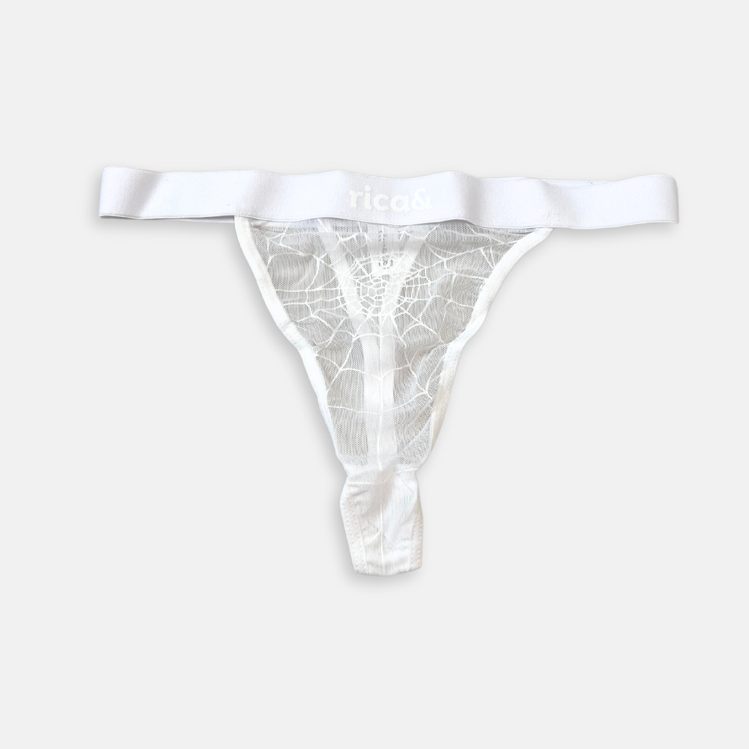 white web mesh high waist