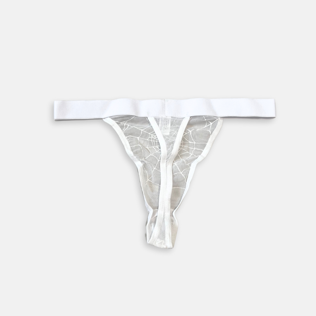 white web mesh high waist