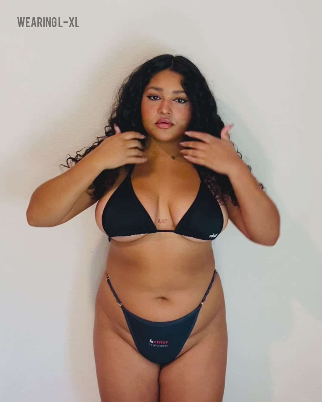 black swim top