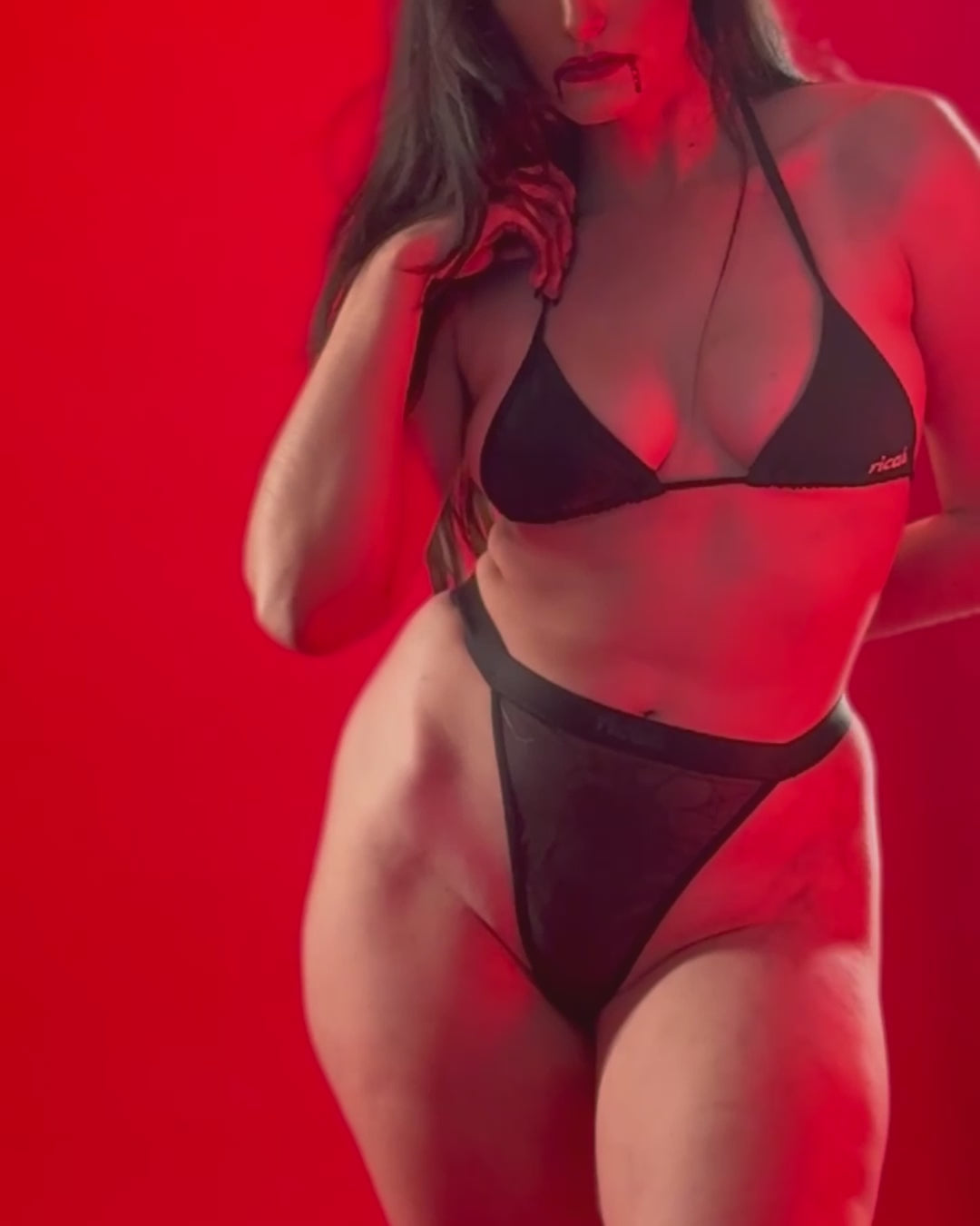 black swim top