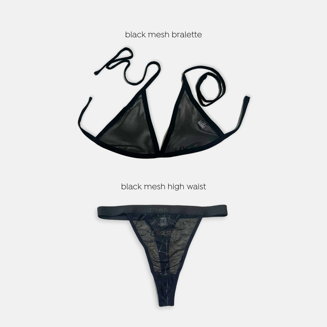 black web mesh high waist